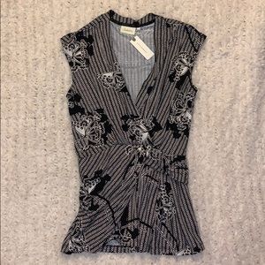 Anthropologie Deletta Black and White Top NWT M